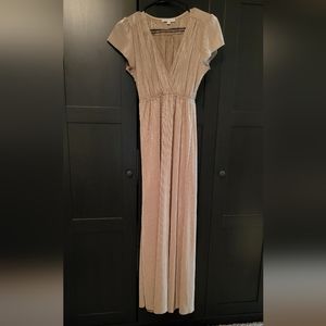 Baltic Born Athena Pleated Maxi Dress- Metallic